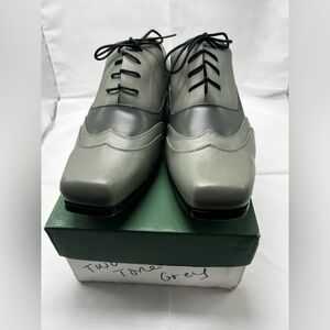 Custom two toned grey shoes with black soles. (MB2)